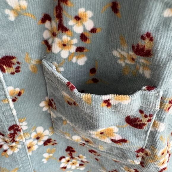 TAHARI Baby Girl Size 12M Blue Floral Corduroy Overall Jumper Dress Layering - Picture 6 of 11